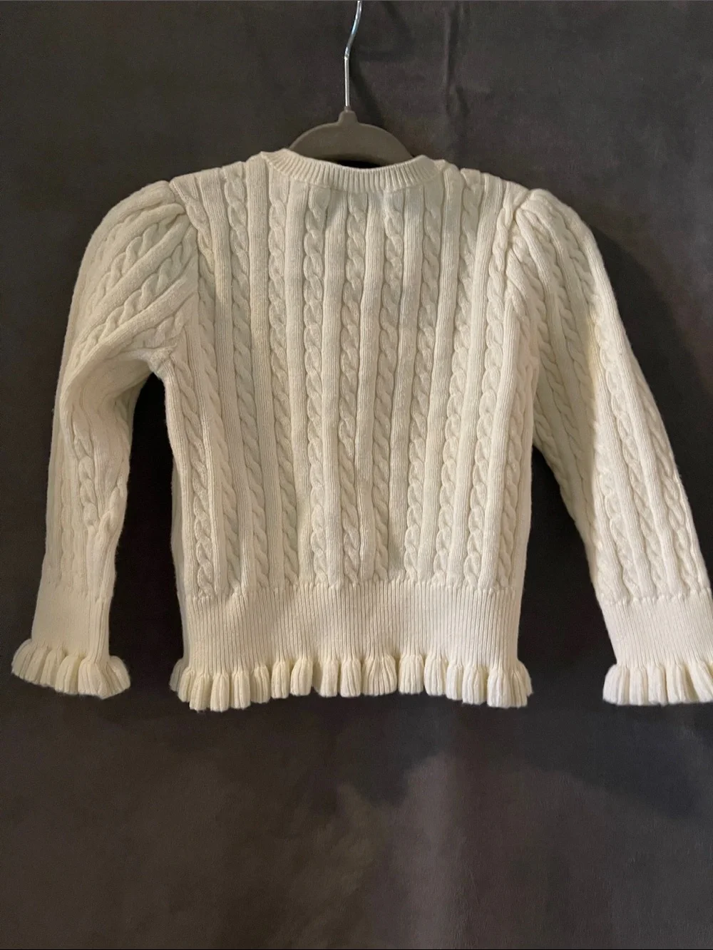 Ralph Lauren Cream Cable-Knit Cardigan with Logo